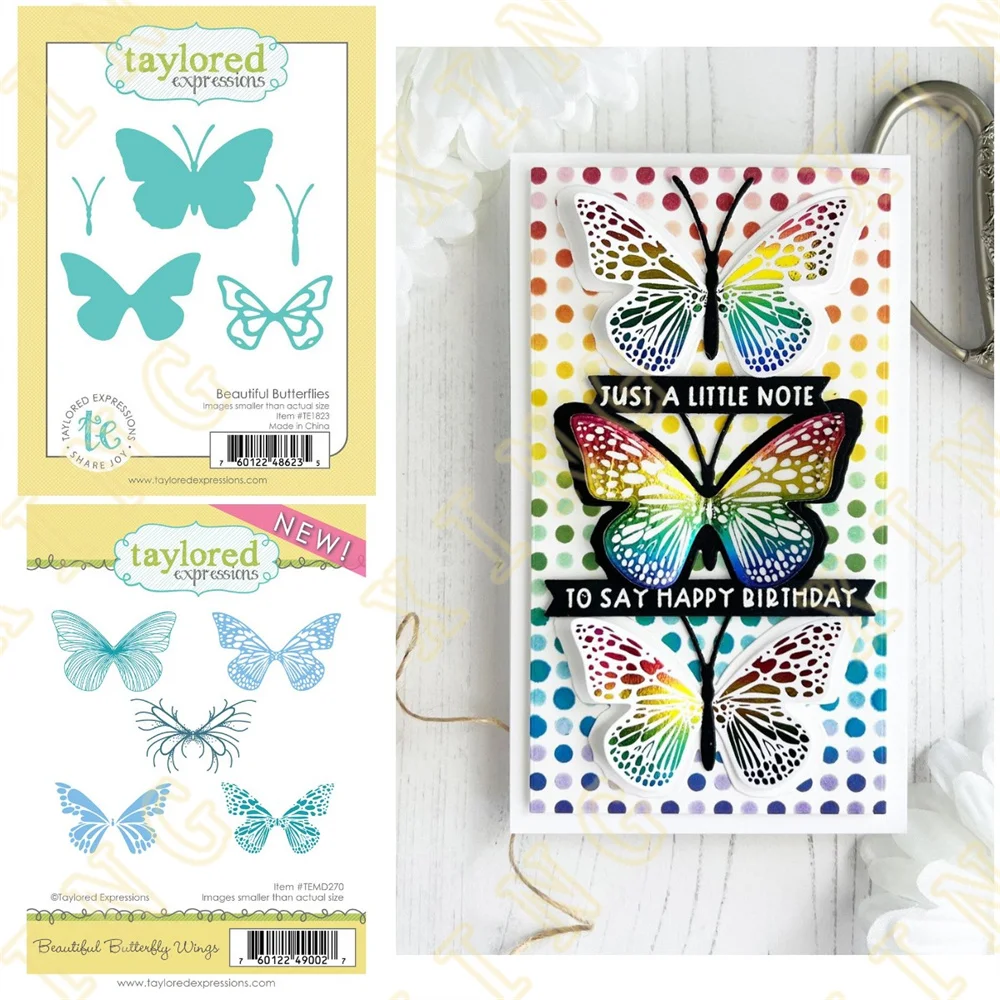 

New Beautiful Butterflies Metal Cutting Dies and Clear Stamps for DIY Scrapbook Paper Craft Handmade Card Album Punch Art Cutter