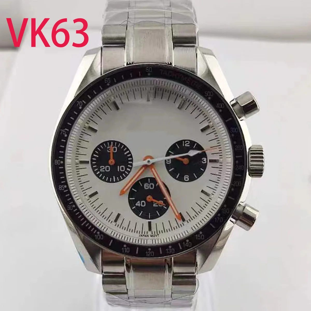 

VK63 40mm Case Men's Watch New Quartz Watch Mineral Glass 40mm Stainless Steel Case VK63 Movement
