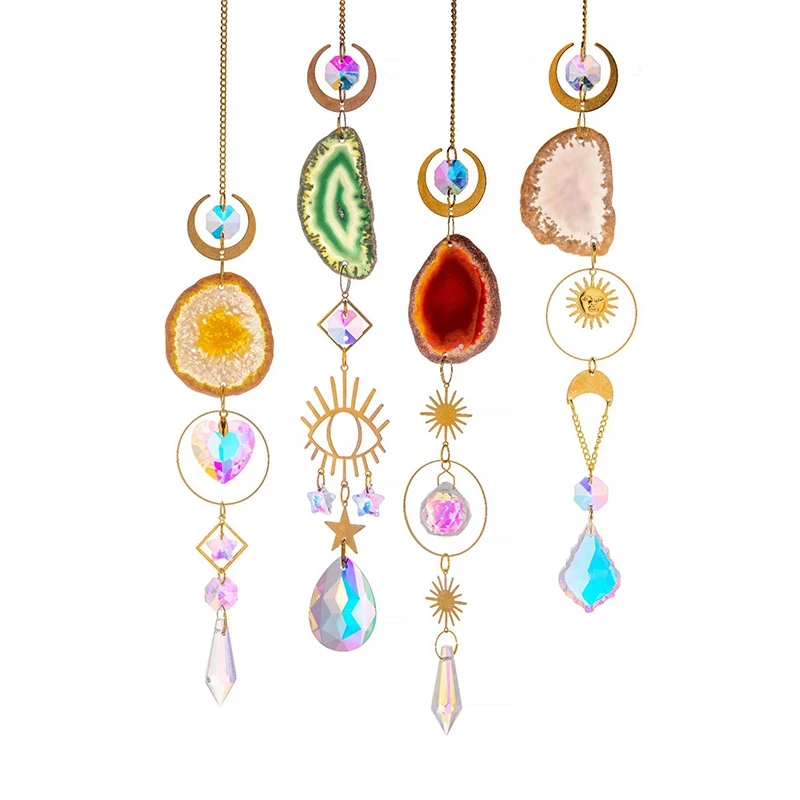 Sun Catcher Sun Catchers Hanging Crystal Suncatcher Ornament Colorful Wind Pendants Rainbow Prism Window Chime Sun Catcher Garden Car Decoration Chakra