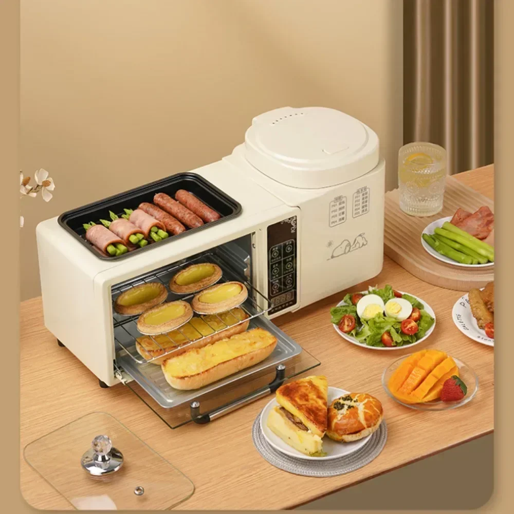 Multifunctional breakfast machine 4-in-1 frying grilling electric oven household electric rice cooker, toaster, sandwich machine 3