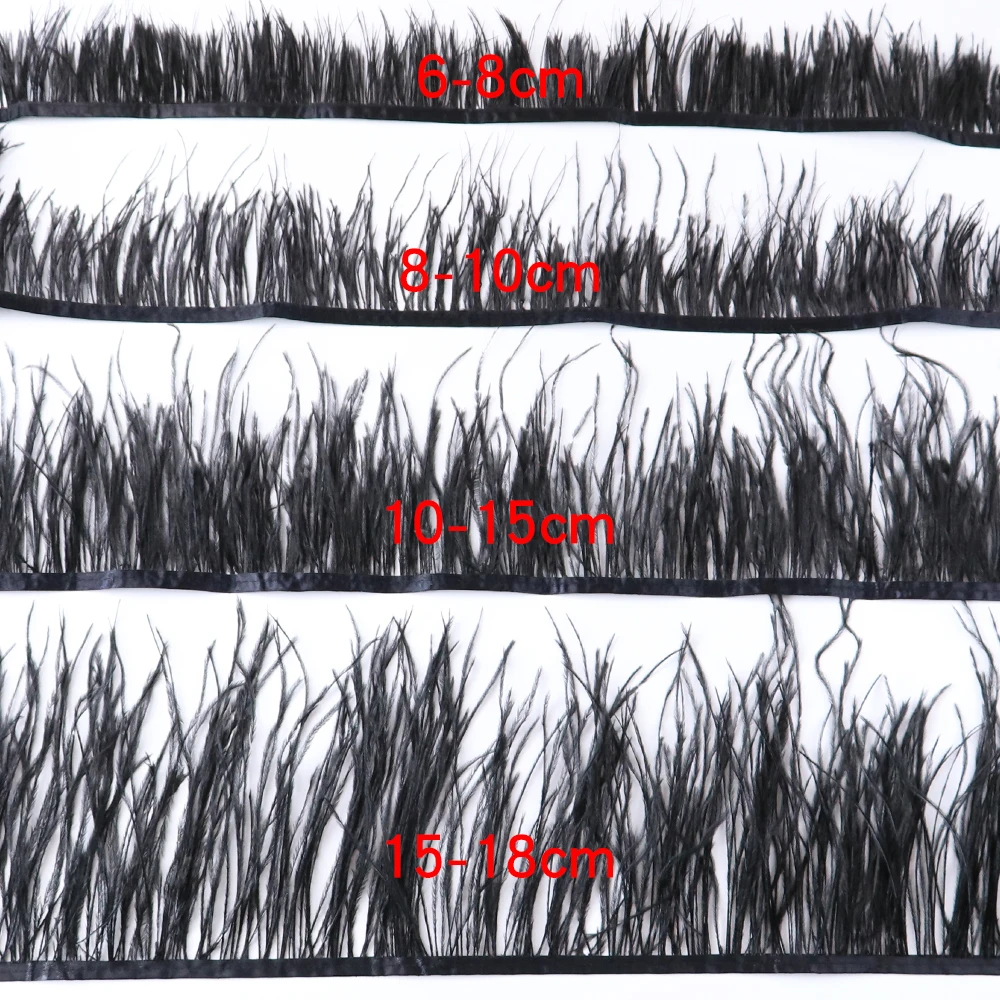 6-18CM Natural White Black Ostrich Feathers Trim Wedding Dress Clothing Accessories Party Decoration Plume Fringe ostrich feathers,natural feathers