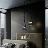 Post-Modern Leather LED Chandelier Art Deco Glass Designer Pendant Light Indoor Hanging Lamp for Bedroom Bedside 2