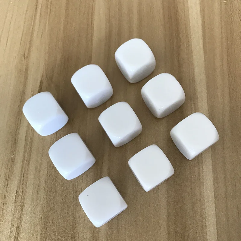 

200Pcs/Lot High-quality 20mm White Blank Dice Can Write and Children Interesting Teaching DIY Design Dice Set Wholesale