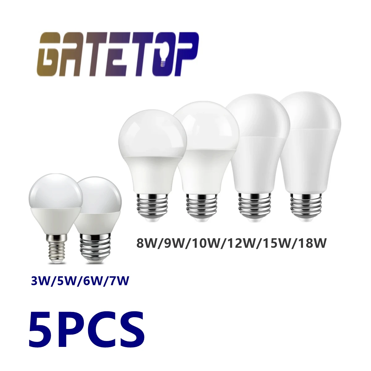 5PCS Super bright LED bulb voltage 220V 8W-18W E27 B22 is suitable for office kitchen bathroom living room