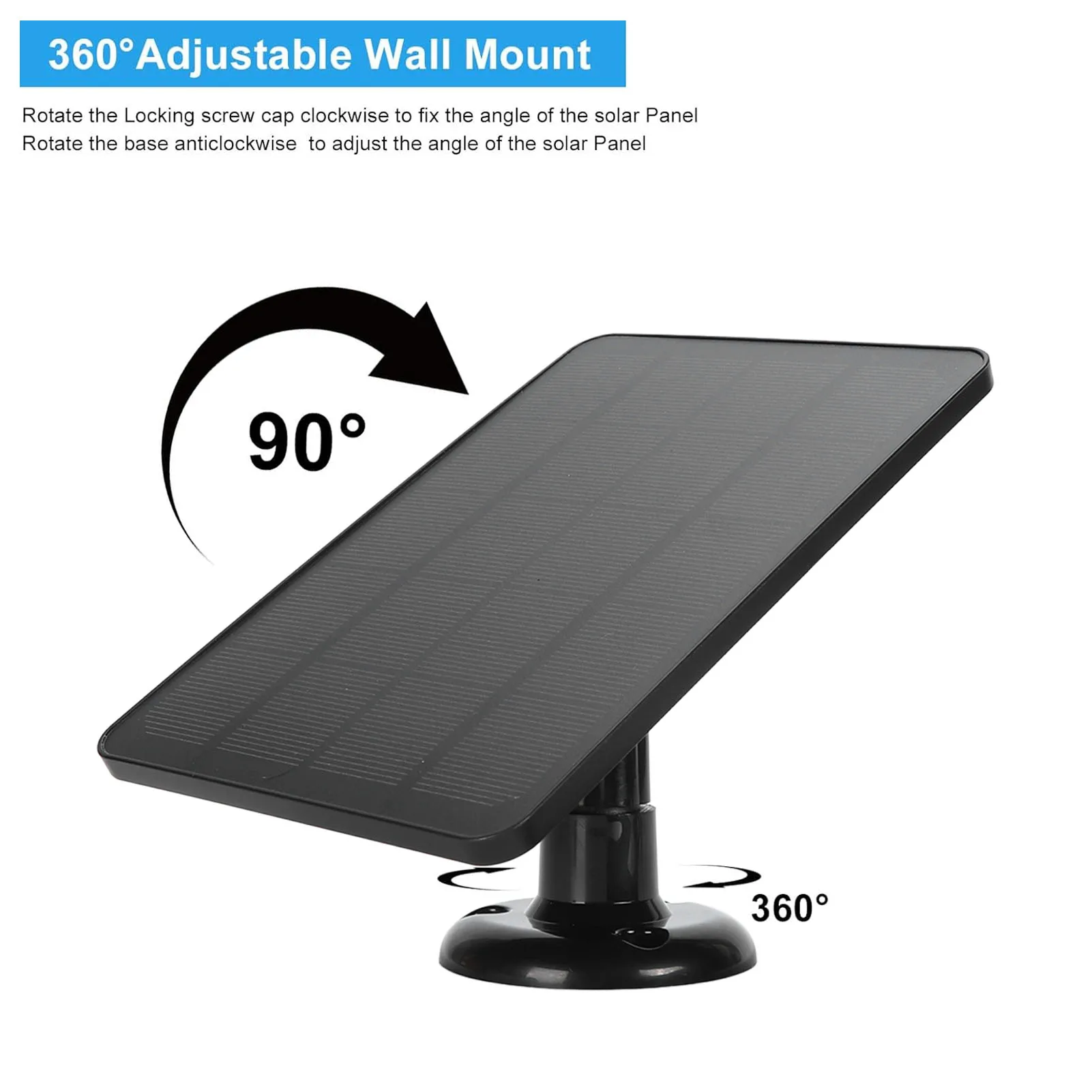 Solar Panel Camera Weatherproof 10W IP66 Waterproof Doorbell Solar Panel 5V for Doorbell 3 for 4 Plus