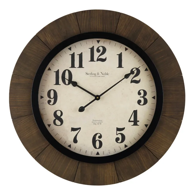 

Better Homes & Gardens 30" Indoor Brown Round Wood Arabic Analog Wall Clock,