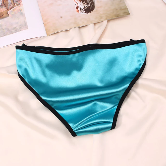 Womens Silky Satin Briefs Glossy Wet Look Knickers Panties Breathable  Underwear