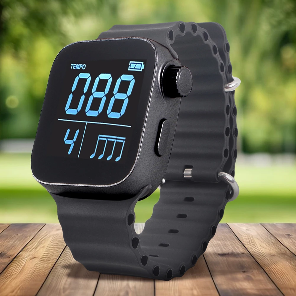 Wearable Vibrating Metronome Adjustable Strap Beat Counting Watch for Guitar Piano Drum and All Instruments