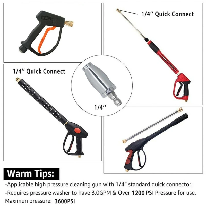 

3.0GPM Pressure Washer Rotating Nozzle 3600PSI Quick Nozzle