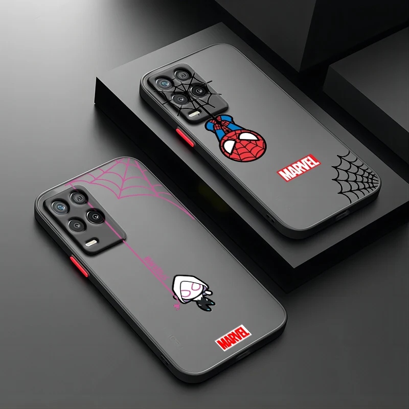 Marvel Spider-Man Spider Web Per Oppo Realme 11 20 9 9I 8I 8 7I 6S 6I 6 5I 5 Pro Plus Custodia Per Telefono Traslucida Smerigliata In Tpu Globale