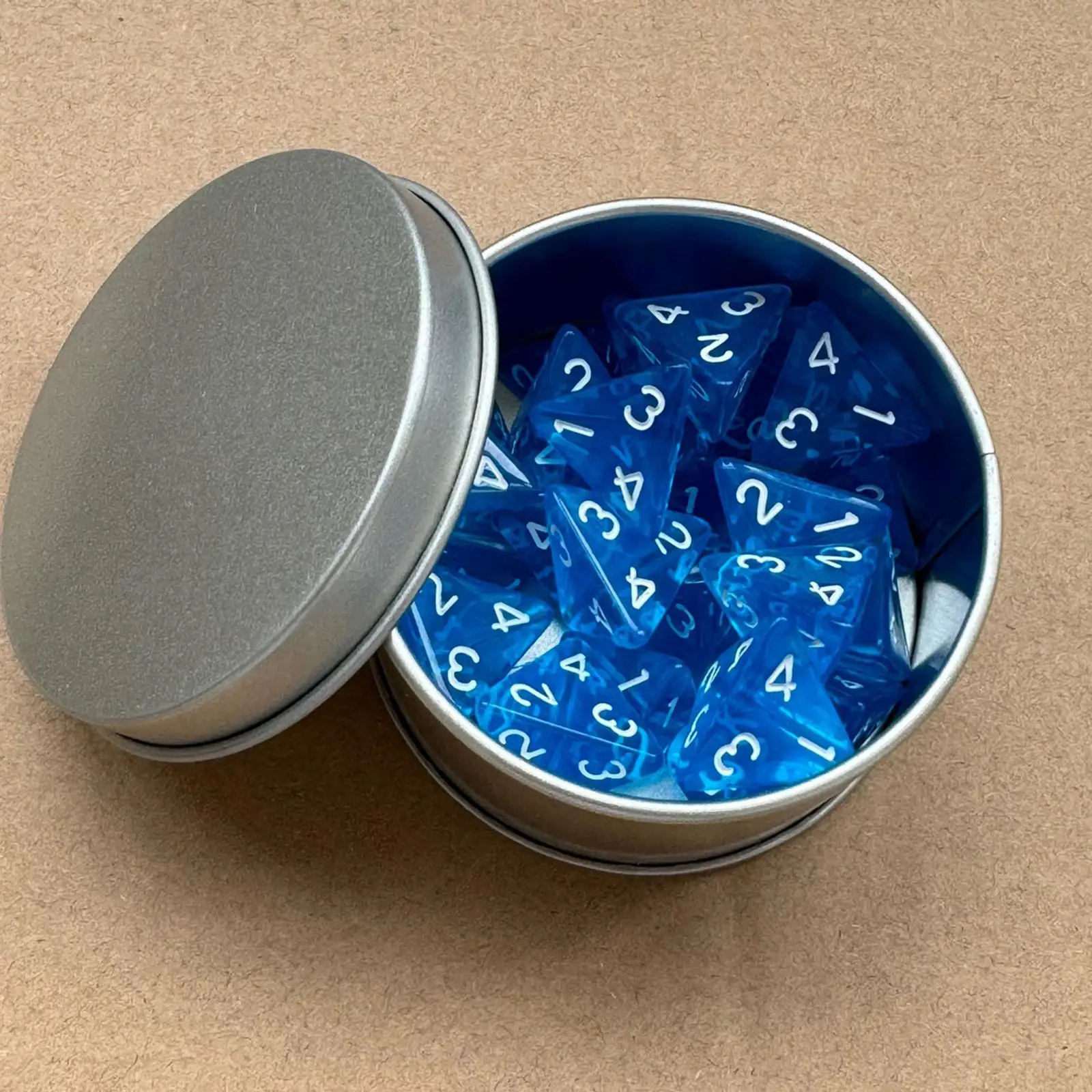 25 Pieces Multisided Dice Collectibles 16mm with Storage Case D4 Die for Entertainment Toy Theme Parties Friends Gathering Dice