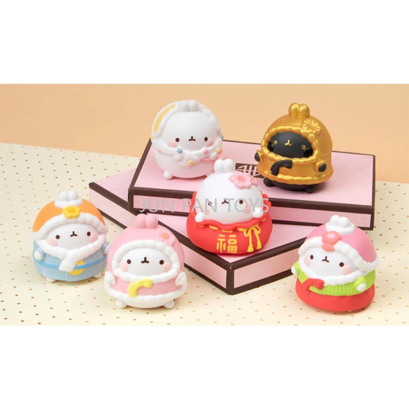 

Original Molang Rabbit Lucky Charm Random Figure My Best Friend Mini Cute Doll Figurines Blind Box Model Surprise Box Girl Toy