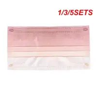 1/3/5SETS Disposable Adult Masks Gradient Color Cartoon Mask 3 Floors Breathable Dustproof Printing Outdoor Face Mask Health 1