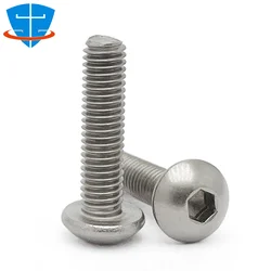 10Pcs Gr2 Ti Screws M2 M2.5 M3 M4 M5 M6 M8 DIN7380 TA2 Titanium Hex Hexagon Socket Button Head Bolts Round Pan Head Allen Screw