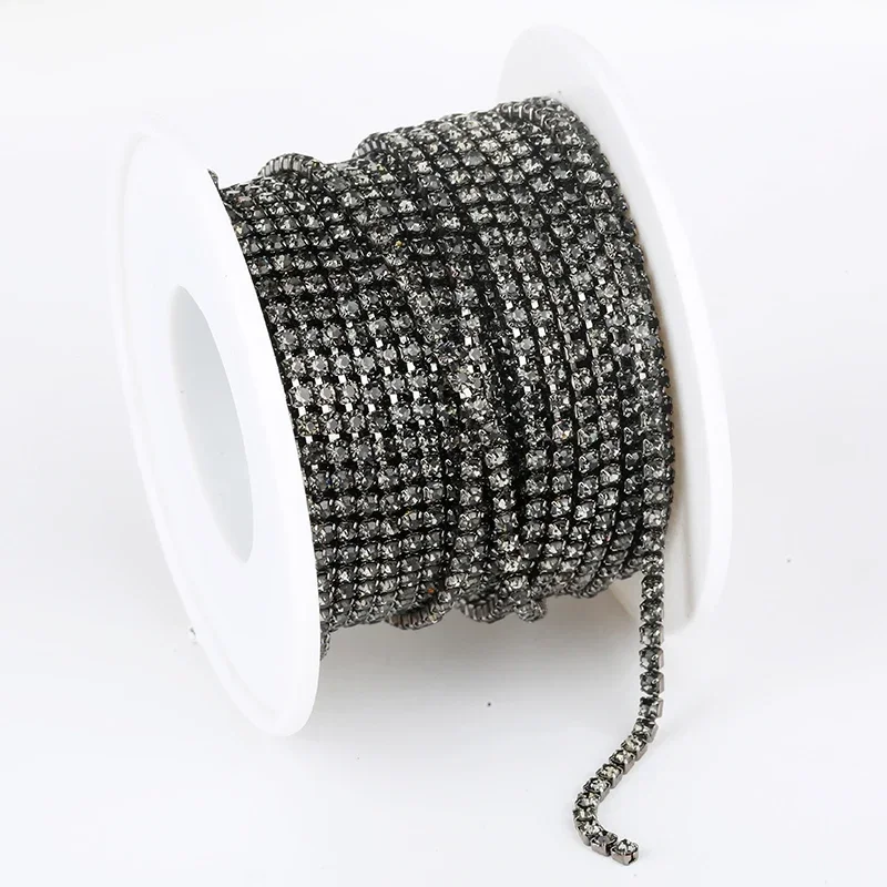Vibrant Rhinestone Cup Chain with Colorful Base - Luxurious Sewing and Apparel Accessory