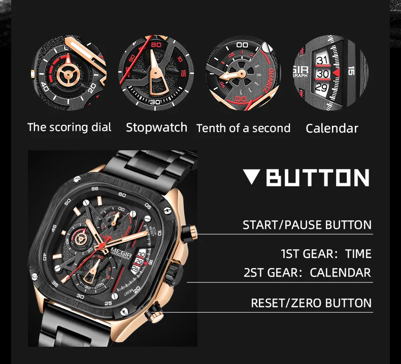 Orologio casual da uomo di lusso in acciaio inossidabile e business, da polso al quarzo, con cronografo da uomo luminoso_voghion.com