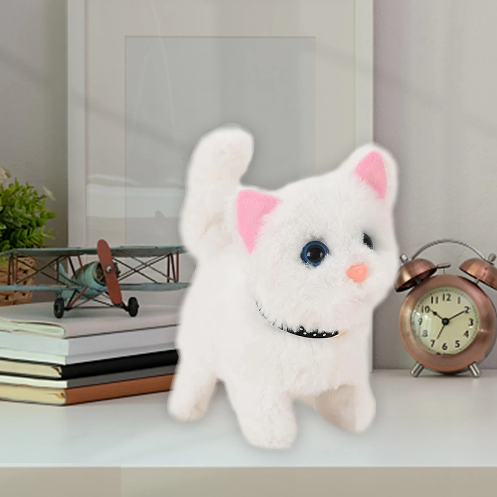 Lovely Electric Cat Plush Toy Soft Plush Stuffed Cat With Touch Control Interactive Meow Robotic Pet Toy For Kids Girl Gifts