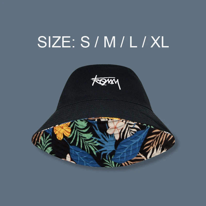 Big Head Xl Size Letter Bucket Hat For Men Doublesided Women Floral Fisherman Hat Summer Casual