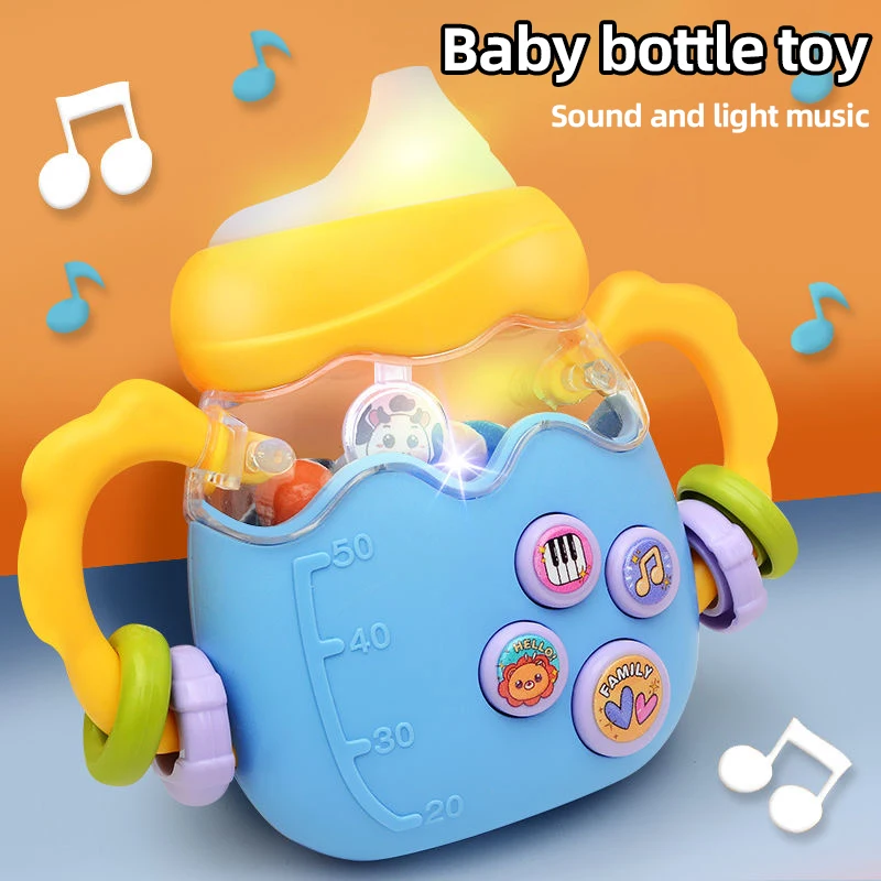 Baby-bottle-rattle-puzzle-early-education-toy-Baby-teaser-pacifier ...