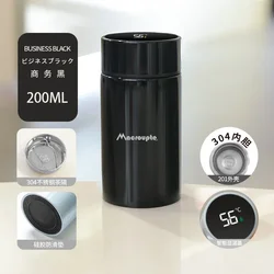 Compact Stainless Steel Thermos Cup with Temperature Display - 200ml Mini Travel Drinkware - 304 stainless steel (05)
