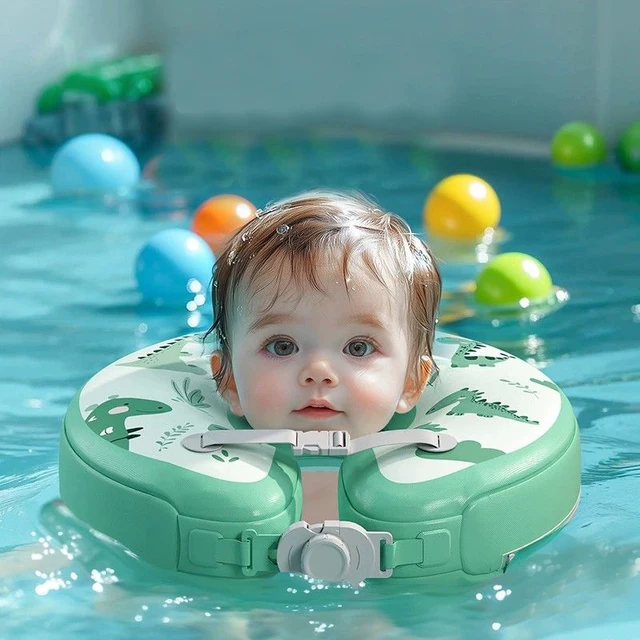 0-6Month Baby Neck Float Ring Non-Inflatable Baby Neck Swim Ring Circle Newborn Bath Toy Swim Trainer Swimming Pool Accessories 3