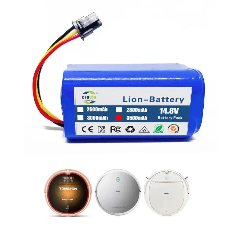 2600-12800mAh 14.4v Battery For Qihoo 360 S5 S7 S7Pro T90 X9  Robotic Vacuum Cleaner Replacement Batteries Part 3