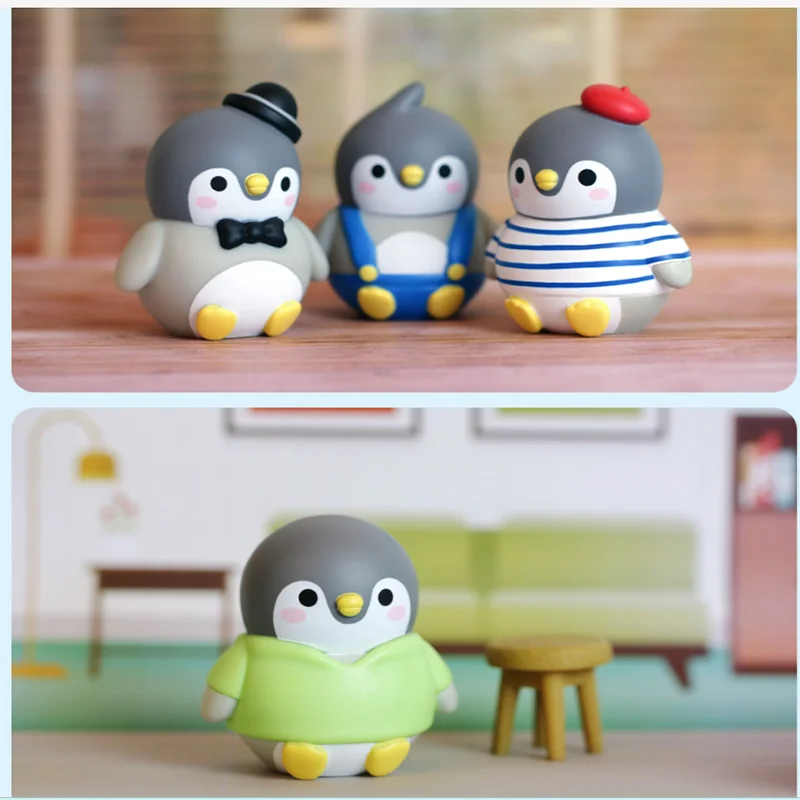 

Korea Mini Doll Cute Little Penguin Beach Vacation Handmade Blind Box Christmas Periperals Random Style Manga Anime Mini Cartoon