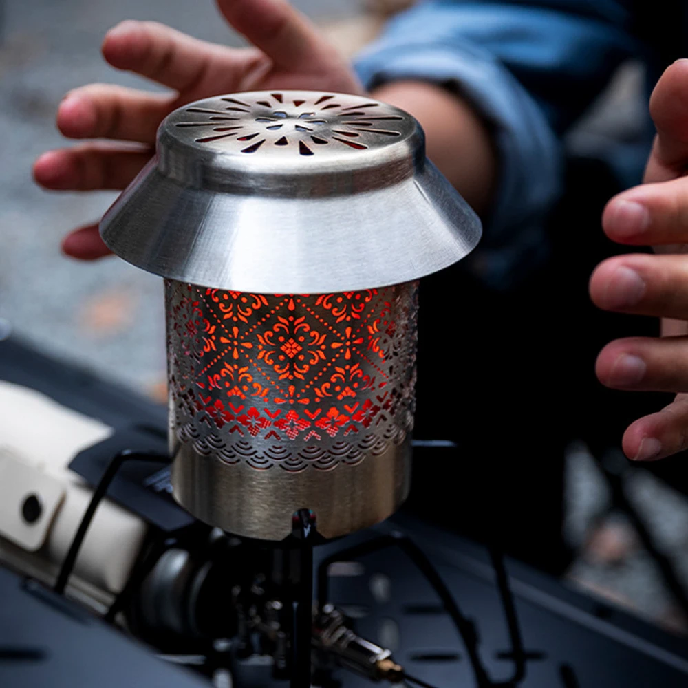 

Уличный обогреватель, портативная лампа для кемпинга, нагревательная крышка из нержавеющей стали с сумкой для хранения для улицы