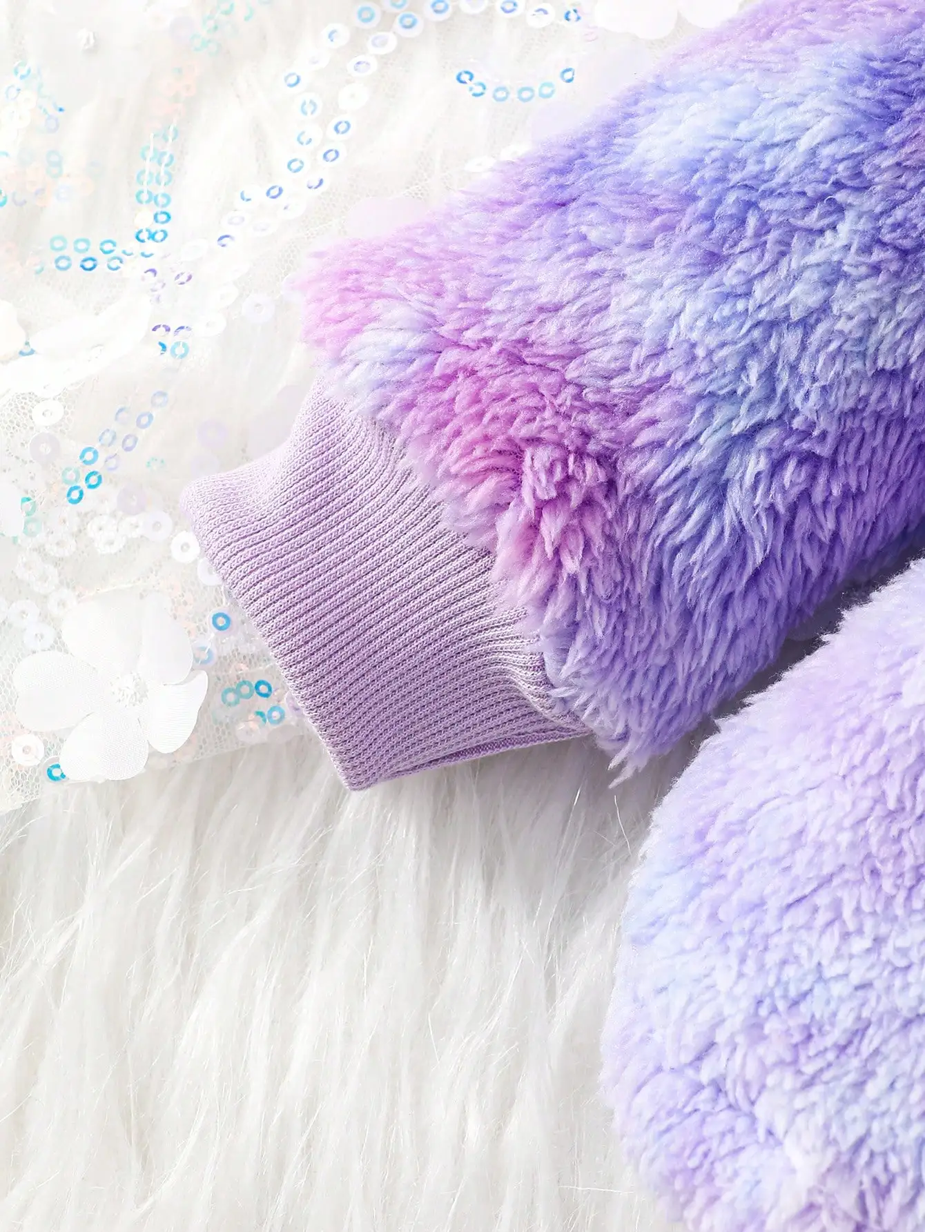 Baby Girl's Hooded Fluffy Coat Autumn And Winter Zipper Cardigan Outside Diagonal Small Bag