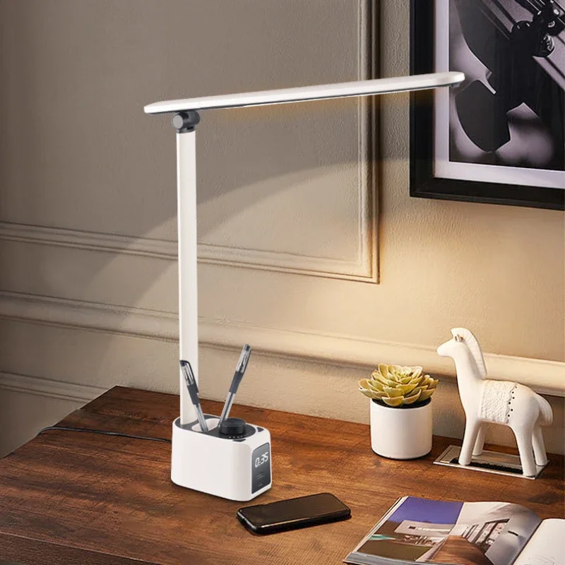 LED Desk Lamp Foldable Study Dimmable Office Rechargeable Bedside Lamp for Read Brightness Eye Protect Display Screen Table Lamp
