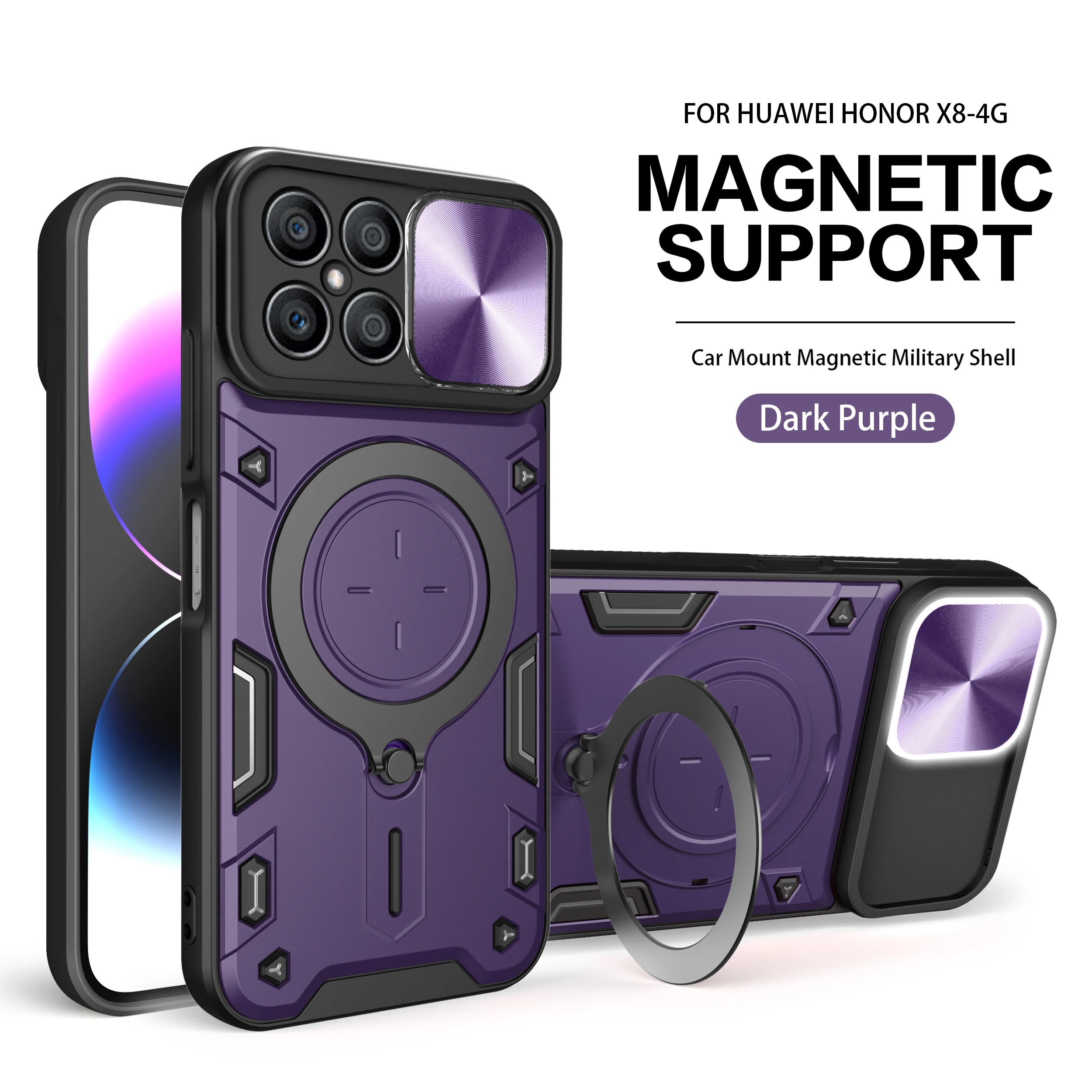 Magnetic Ring Bracket Hard Plastic Phone Case Shell