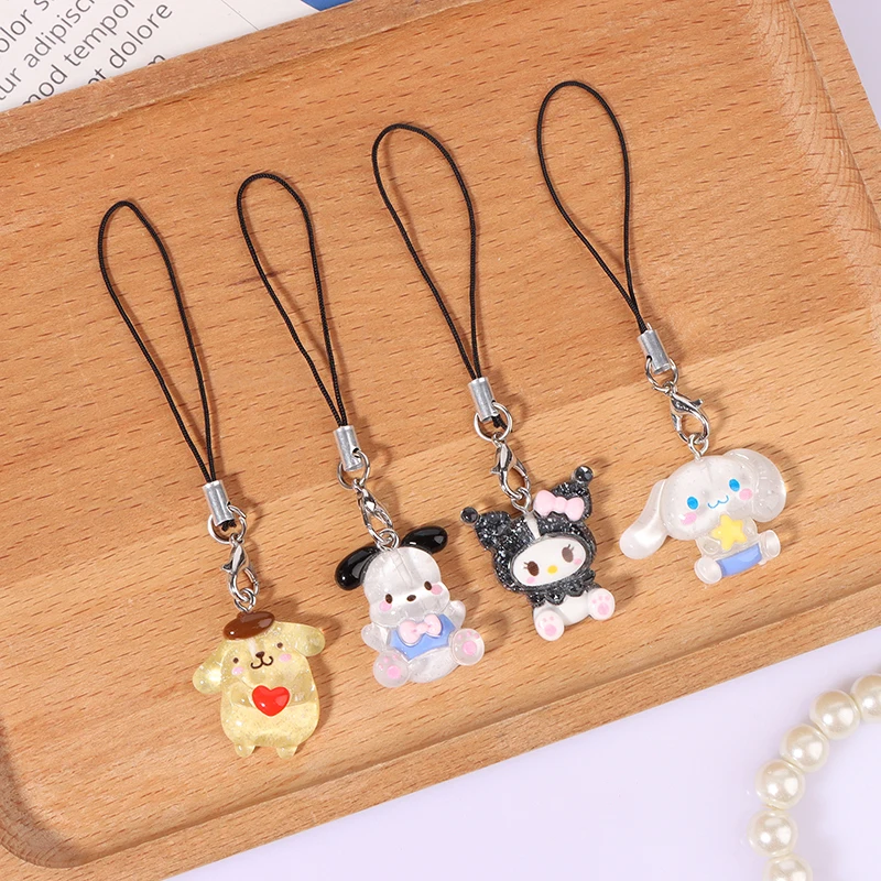 1PCS Sanrio Phone Pendant Melody Cinnamoroll Keychain Lanyard Kuromi Bag Charm Hello Kitty Hanging Rope Decoration