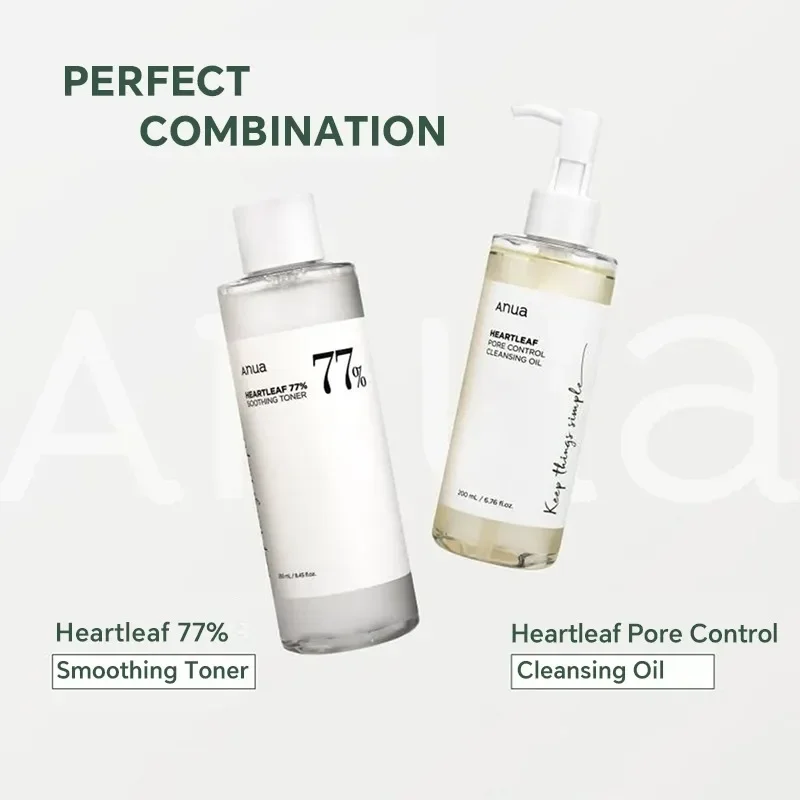 Korean Anua Skin Care Set Heartleaf 77% Toner Deep Cleansing Oil Remove Cosmetic Face Cleanser Skincare Products Original facial cleanser skin care set facial cleansing products