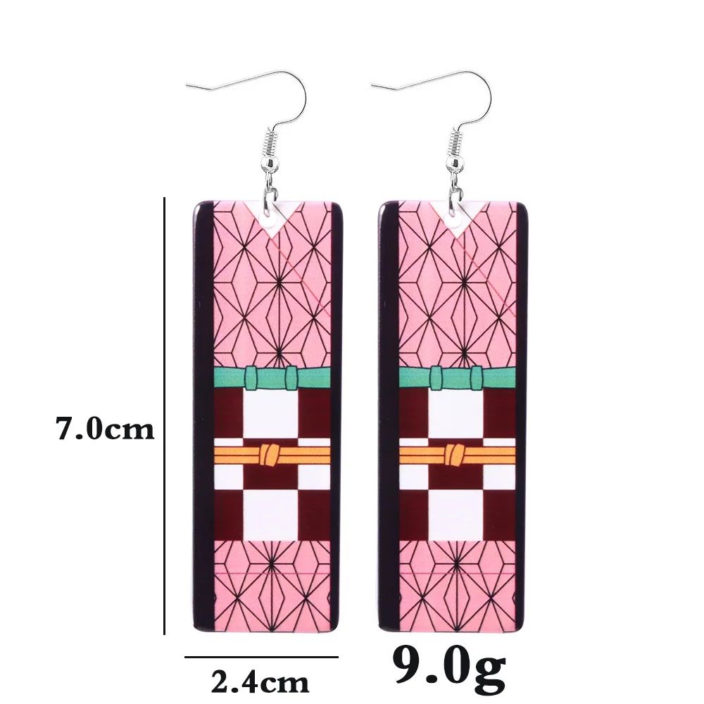 Anime Demon Slayer Acrylic Earrings Kimetsu no Yaiba Tanjirou Kochou Shinobu Butterfly Clip Earrings for Fans Cosplay Jewelry 2
