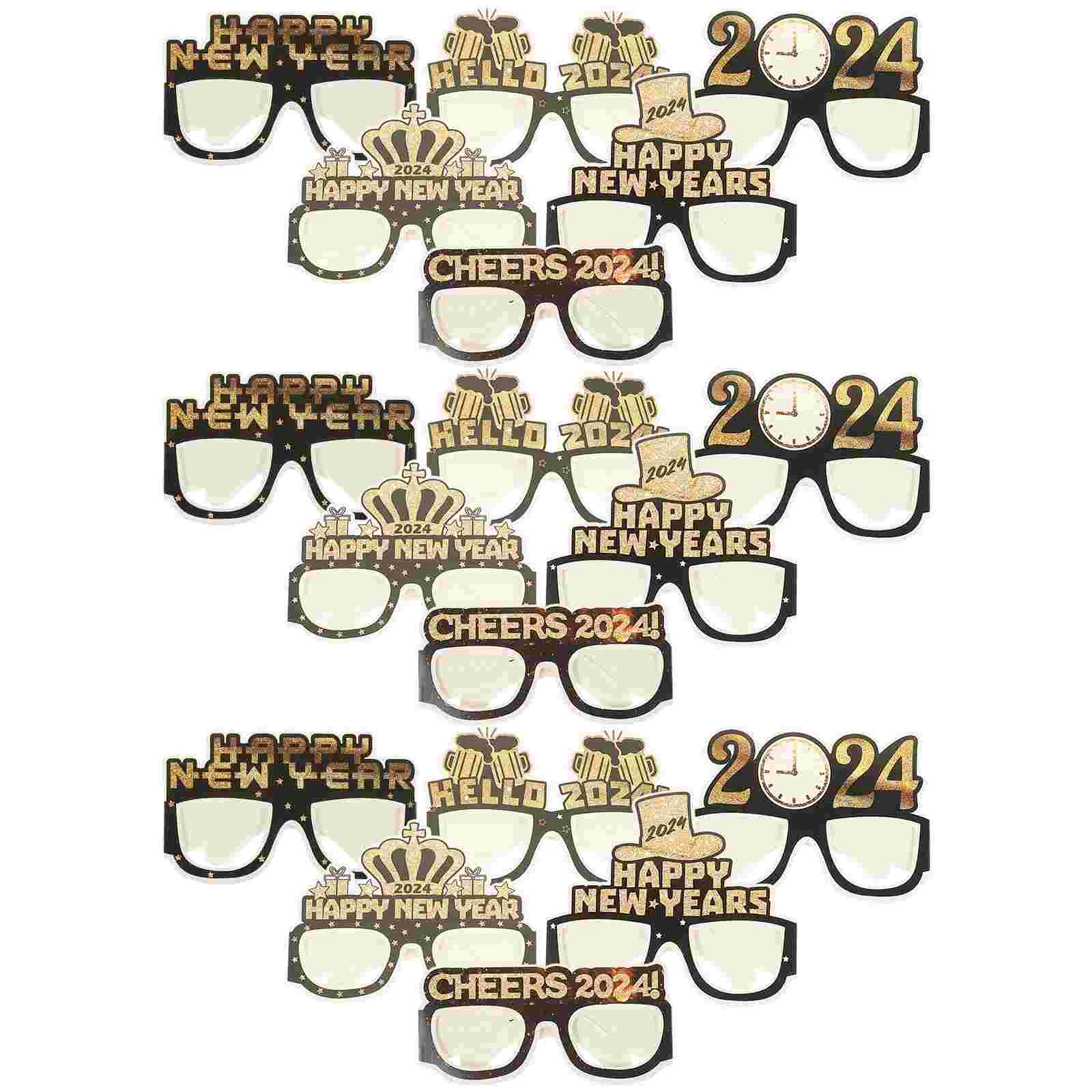 

18pcs Paper Party Glasses New Year 2024 Party Glasses Eyewear Party Props