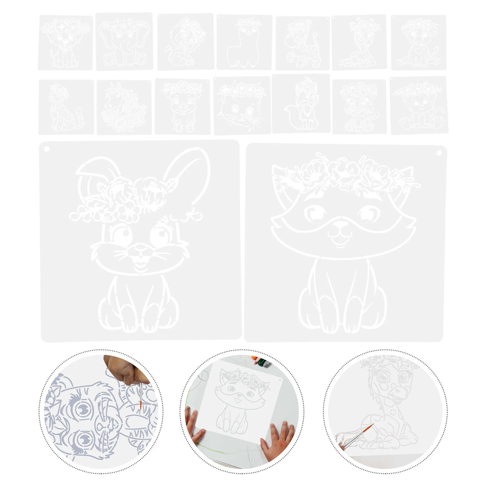 

16 Pcs Pet Graffiti Template Drawing Stencil Painting Stencils Mold Hollow Drawing