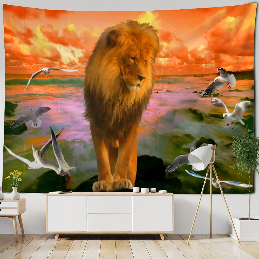 Tapestry Decor Home Tapestry Wall Hanging Hippie Room Wall Art Decoration Blanket Hanging on Tiger Leopard Animal Forest