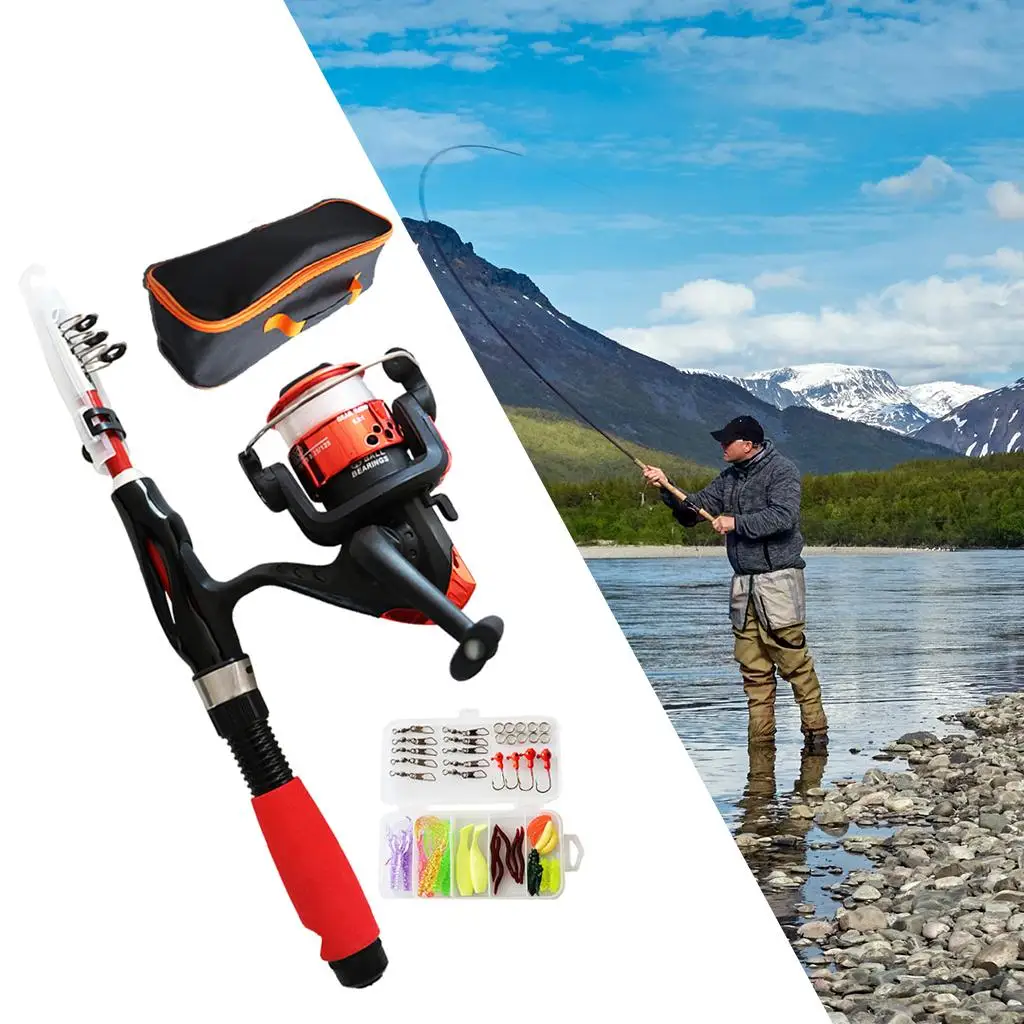 Kids Fishing Pole with Reel Telescopic Fishing Rod Combo Full Kits