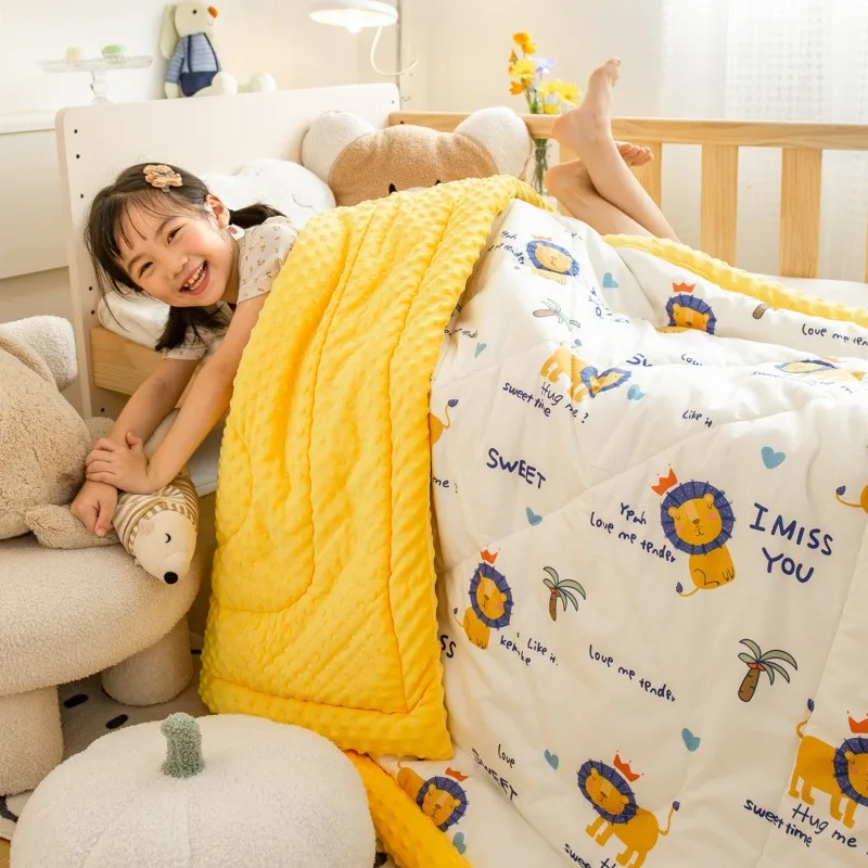 Baby Quilt Newborns 120x150cm Comfortable Soft Quilt Filler Inner For Kids Korean Cartoon Baby Crib Blanket Room Decor