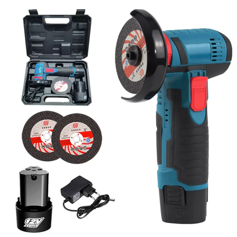 

12V Mini Brushless Angle Grinder with Rechargeable Lithium Battery Cordless Polishing Machine Diamond Cutting With accessories