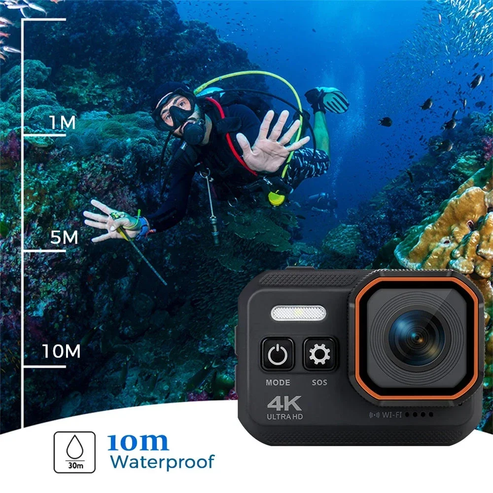 4K HD 60FPS Mini Camera Wifi Outdoor Sport 170° Wide Angle Action Kam Waterproof