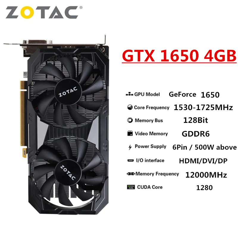 Zotac Graphics Cards GTX 1650 1660 1060 1050Ti 6GB 1050 Ti 3GB 4GB 1660S Super Video Card GPU Desktop PC Computer Game Mining best video card for gaming pc Graphics Cards