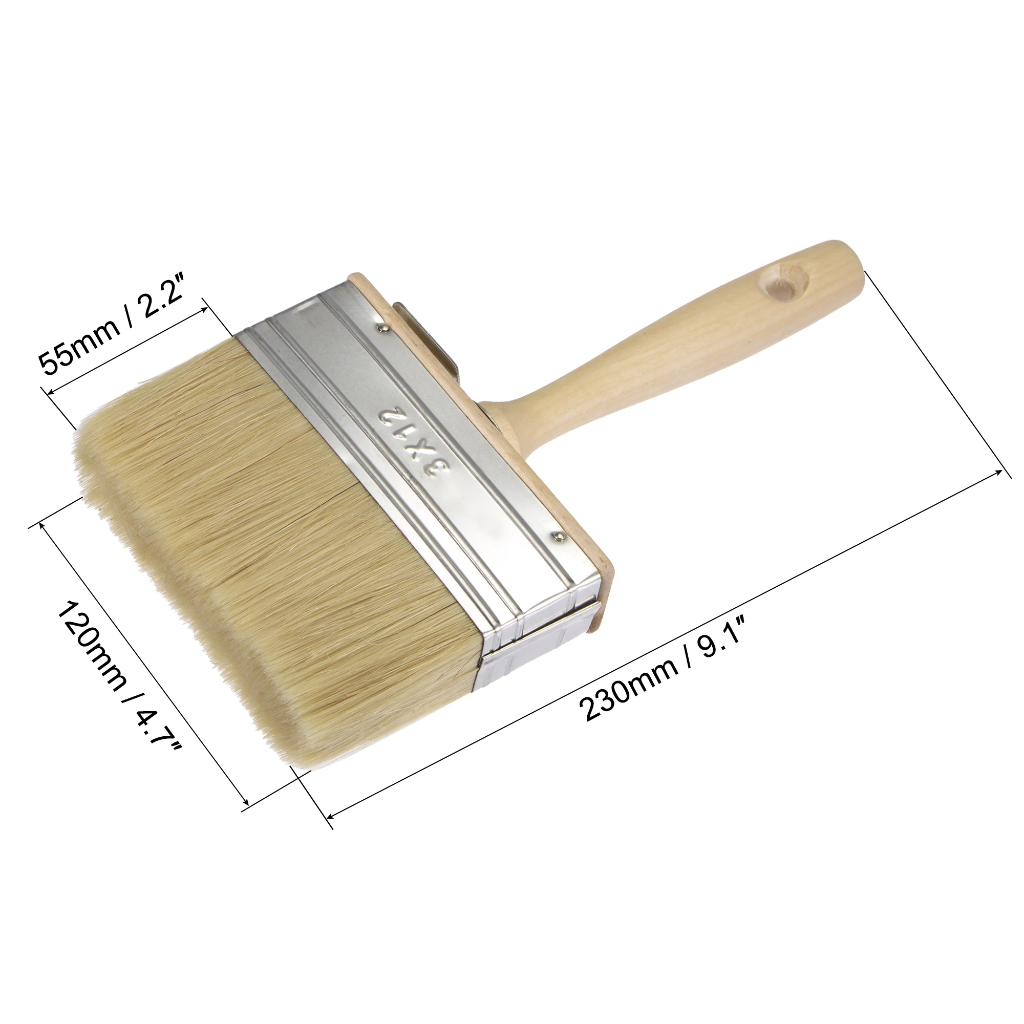 uxcell Staining Paint Brush for Walls 4.7" Width 1.2" Double Thick Bristle with Wood Handle