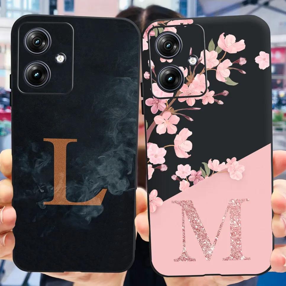 New Luxury Floral Letter Silicone Shockproof Phone Case - Soft Back Cover