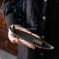 1pcs Incense Holder Ash Catcher Long Leafs Censer Meditation Home Decor Accessories Sandalwood Thread Incense Burner - Image 5
