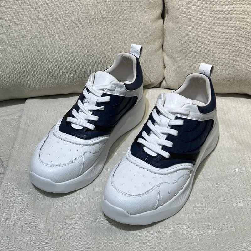 

Luxury Design Men Casual Shoes Genuine Leather Thick Sole Comfortable Sports Shoes Street Fashion Sneakers High-end Business 2A