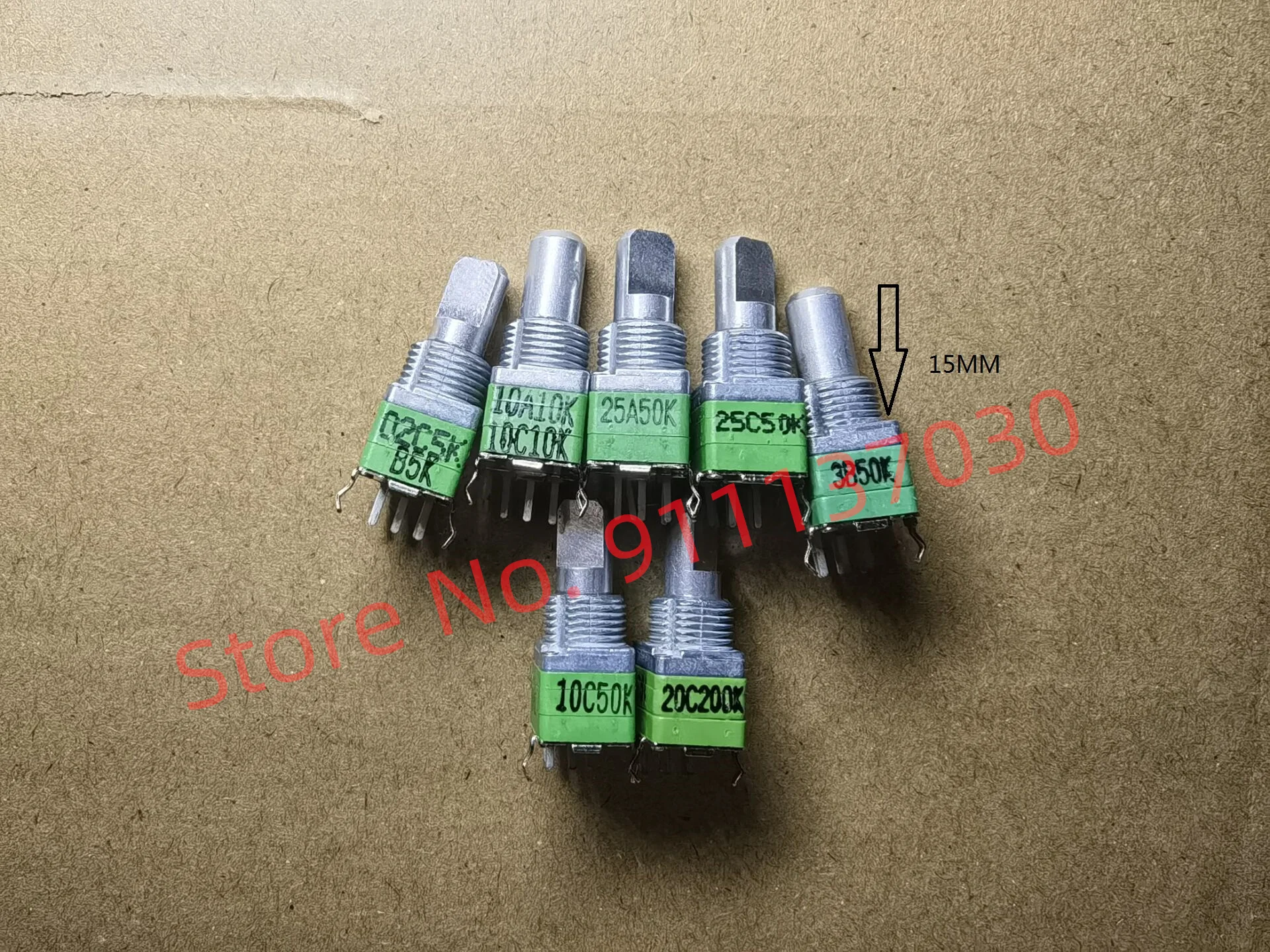 1pcs/lot   For ALPHA RK09 Potentiometer   double  6Pin  C5K A10K  C50K  B50K A50K C200K  09 15MM handle   6Pin