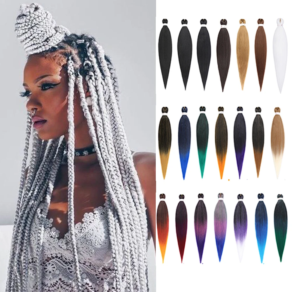 

Pre-stretched Braids Hair Professional Itch Free Hot Water Setting Synthetic Fiber Ombre Yaki Texture Braid Hair Extensions