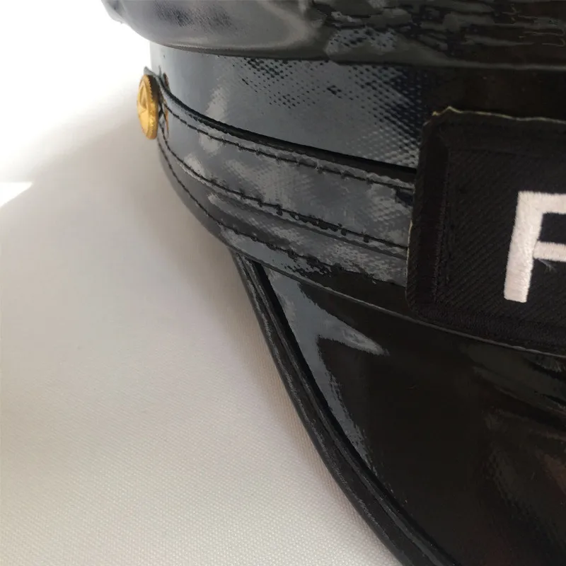 Police Officer Soft Leather Hat Unisex Adult Cosplay Party Dress Up Hat Accessories Europen and American Style party hat adult police hat