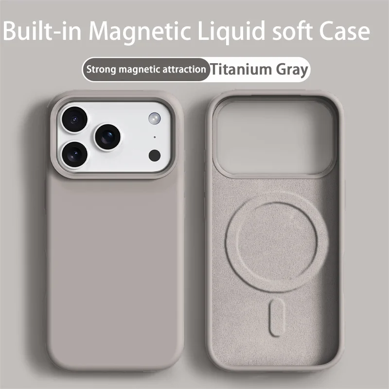 Nuova Cover Magnetica in Silicone Liquido per iPhone 17 Air 16 15 14 Plus 13 12 Pro Max, Compatibile con MagSafe, Antiurto e Protettiva